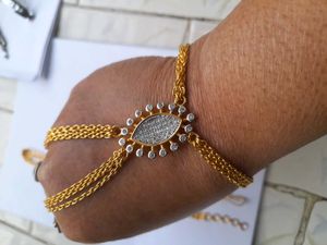 AD Jwellery Set Along With Hathphool