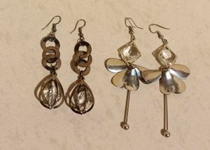 Unique Silver Tone Earrings