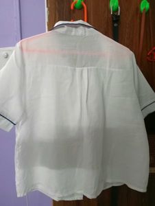 White Palm Tree Print Top