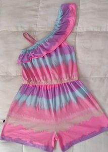 Pink Cotton Candy Off Shoulder Playsuit