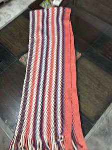 Striped Knit Throw Muffler (stal