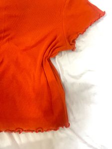 New Look Orange Ribbed Top