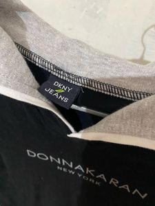 DNKY Black Tshirt With Stylish Collar