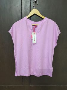 Street One V-Split Neck Viscose Blouse, Pink