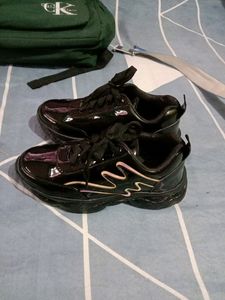 Black Platform Sneakers