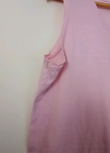 Pink Sleeveless V-Neck Dress