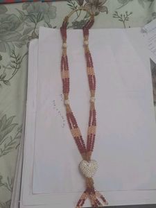 Beaded Necklace long mala type RED