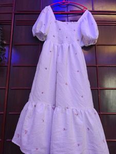 Floral White Midi Dress