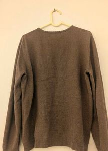 Floral Embroidered Brown Sweater