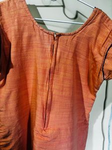 Embroidered Beautiful Peach Kurta - 2XL