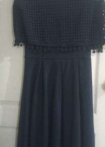 Navy Blue PomPom Dress