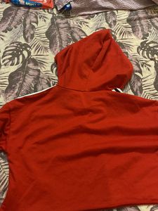 Red Hoodie Crop Top