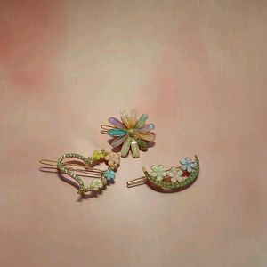 Cute Flower Hair Clips (Set of 3)