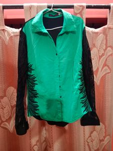 Shirt With Lace Sleeves