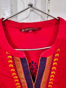 Red Printed Kurta