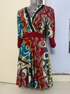 Dior Fashion Abstract Print Dress