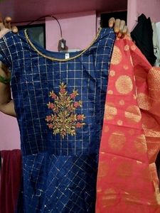 Anarkali With Dupatta Stone Work Embroidery Wor