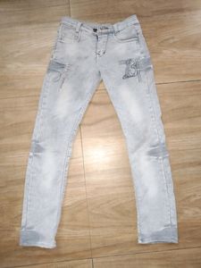 Grey Denim Jeans Waist-26 Height-32