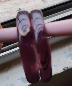 Two Pair Purple Glass Bangles