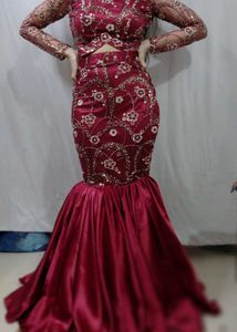 Fish Cut Lehnga With Dupatta And Blouse