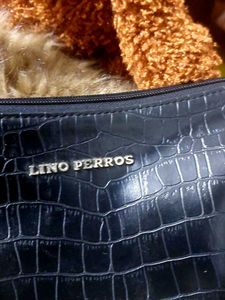 Retro Ferros Black Croc Embossed Shoulder Bag