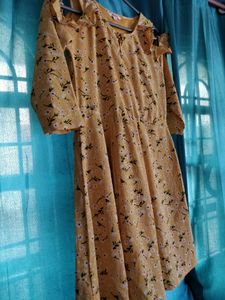 Western Dress - Bright yellow Floral Dres