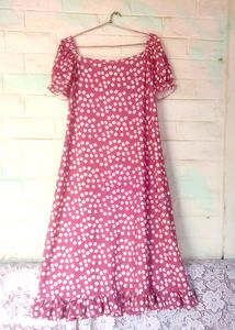 Women&#39;s Square Neck Half Dleeve Knee Long