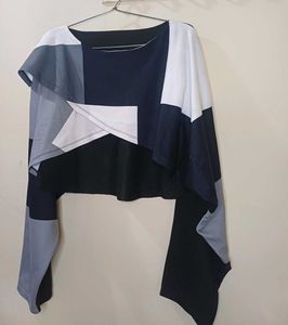 Asymmetrical Colorblock Crop Top