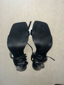 Chic Black Ankle-Tie Heels