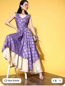 Purple Asymmetrical Kurta
