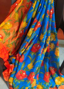 Floral Print Saree