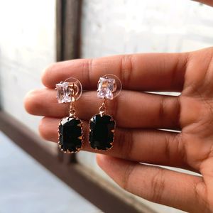 Pretty Black Stone Earrings