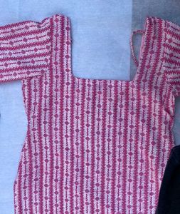 Pink Patterned short kurti
