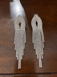 Silver Stoned Dangle Earring