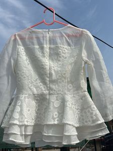 Lace Peplum Blouse - Size S