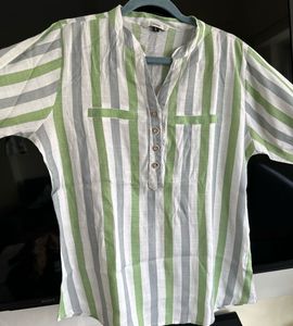 Pastel Color Striped Casual Top Size -34-36