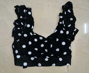 Polka Dots Backless Crop Top