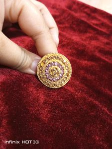 Golden Ring With Pink Diamond