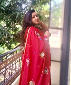 Red Embroidered Saree
