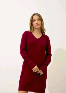 Burgundy Knit Sweater Dress