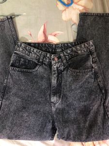 Charcoal Color Mom Jeans