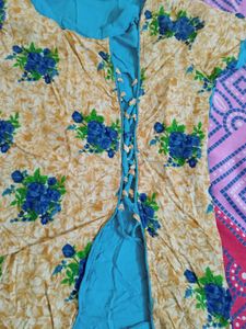 Blue Floral Print Dress