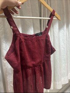 Maroon Sleeveless Top