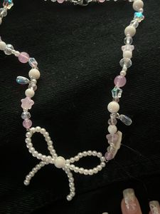 Cute Beaded Bow Necklace