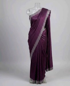 Elegant Purple Party Wear Saree
