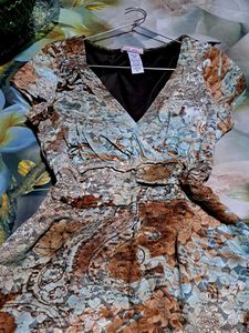 Floral Paisley Faux Wrap Top