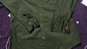 Olive Green Embellished Shirt