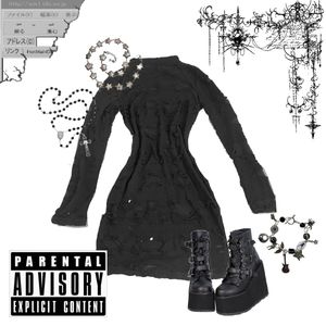 gothic black mini dress