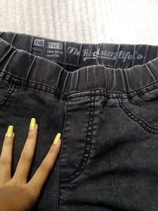 Charcoal Color Mommy Jeans