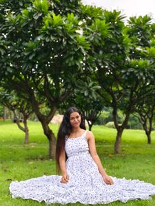 Frill Long White Skirt